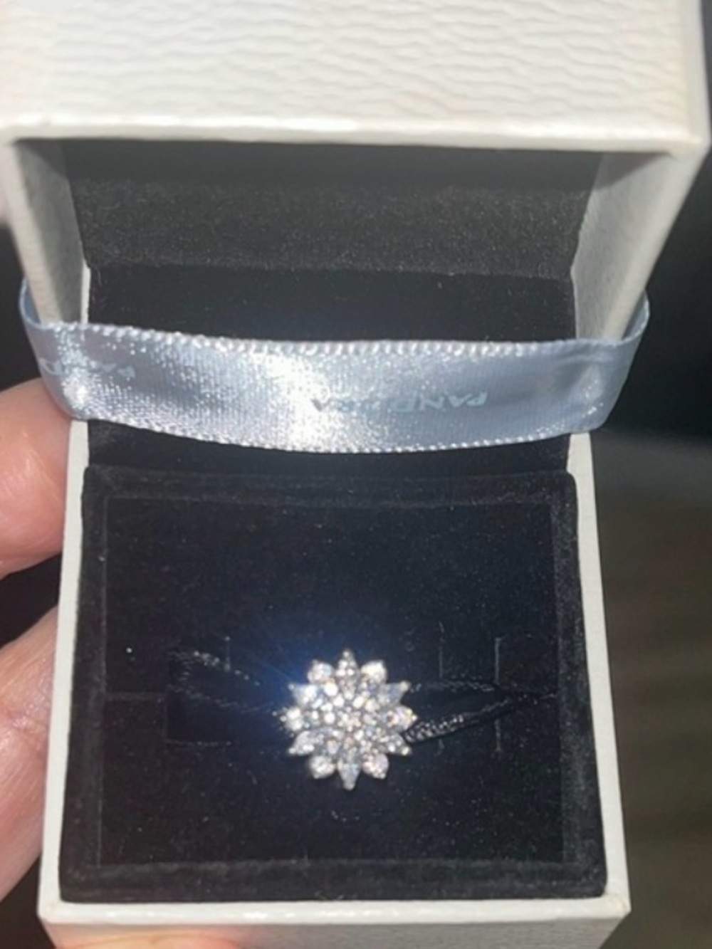 Pandora Ice Clear Crystal Snowflake Retired In Box